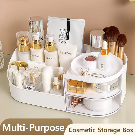 Large Capacity Cosmetic Storage Box with Clear Drawer