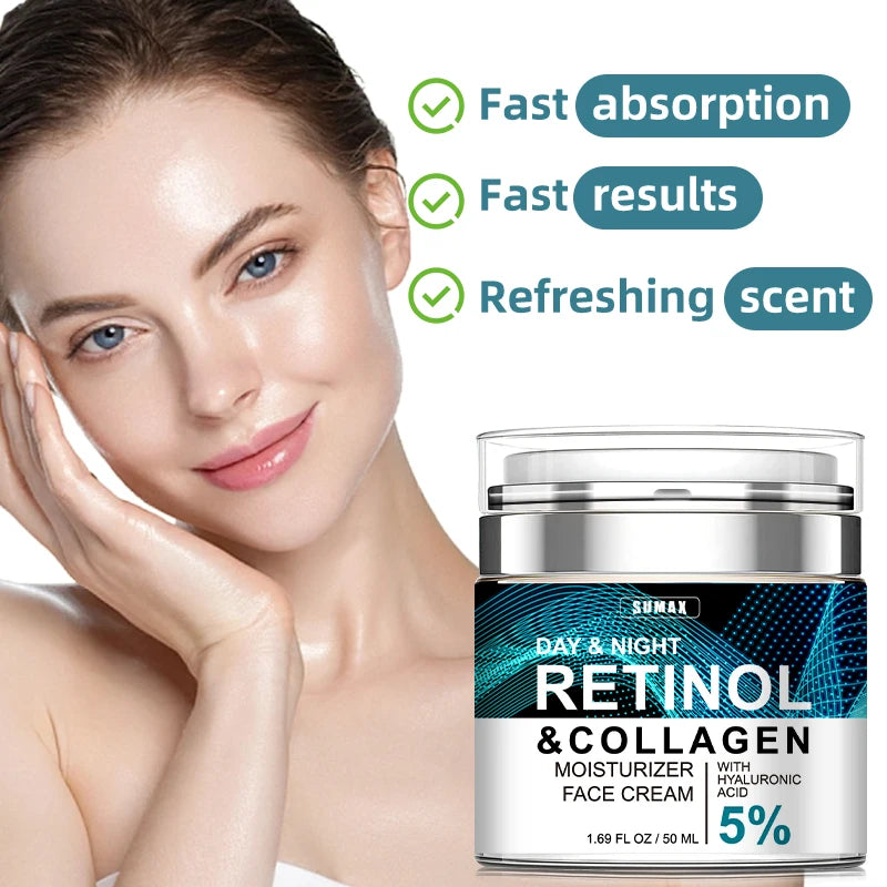 Sumax Retinol Collagen Face Cream 50ml Moisturizer with Hyaluronic Acid