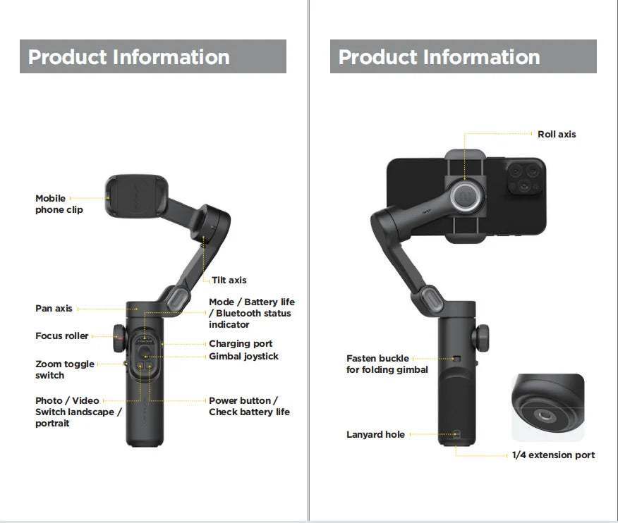 AOCHUAN 3-Axis Handheld Gimbal Stabilizer SmartXE