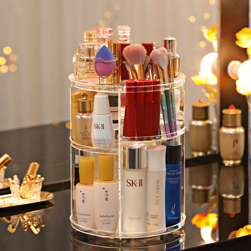 360 Degree Rotating Cosmetic Storage Rack