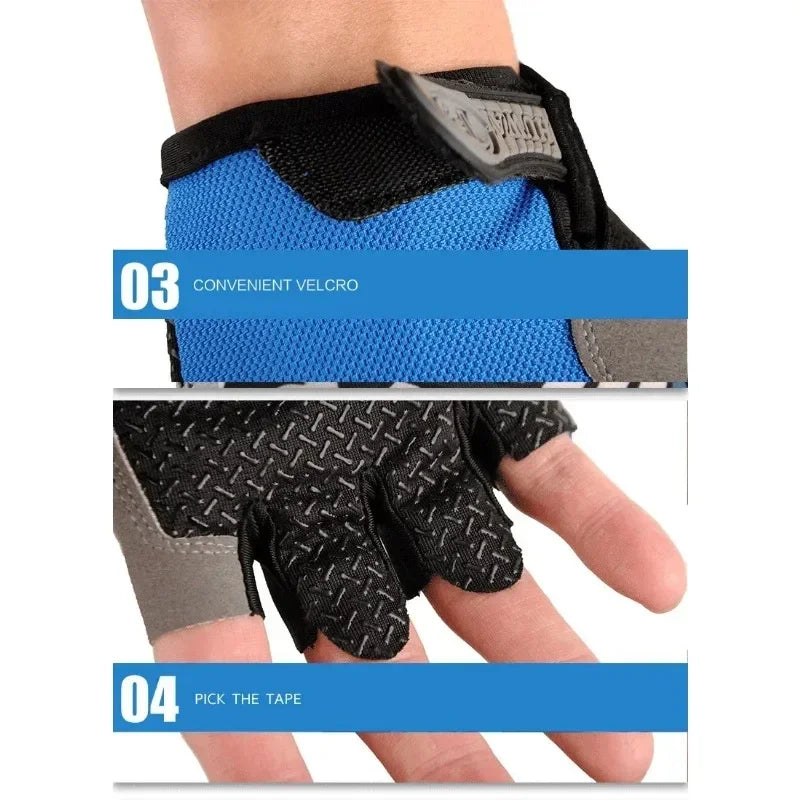 Fingerless Gym Training Gloves for Men Women Cycling Gloves Sports Fitness Motorcycle Mtb Anti-slip Gloves Bicycle Accessories