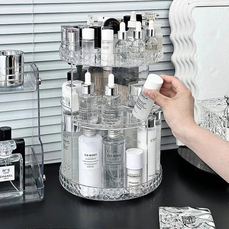 360 Degree Rotating Cosmetic Storage Rack