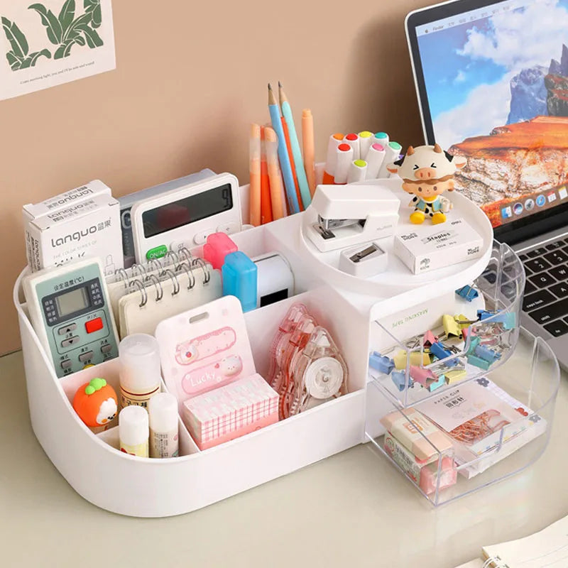 Large Capacity Cosmetic Storage Box with Clear Drawer